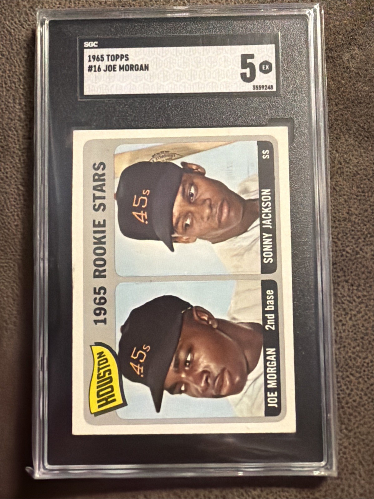 1965 Topps - 1965 Rookie Stars Joe Morgan, Sonny Jackson #16 (RC) SGC 5 HOF
