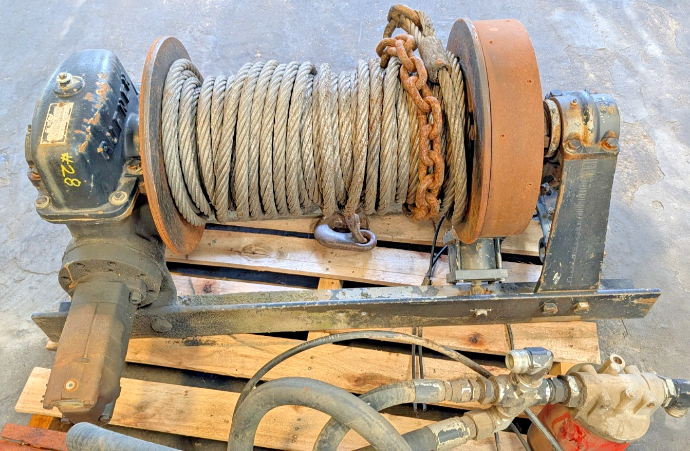RN30WH-RF0A3 Tulsa RUFNEK Hydraulic Winch 30,000 Assy 80856001 Cable 3/4 +Valves