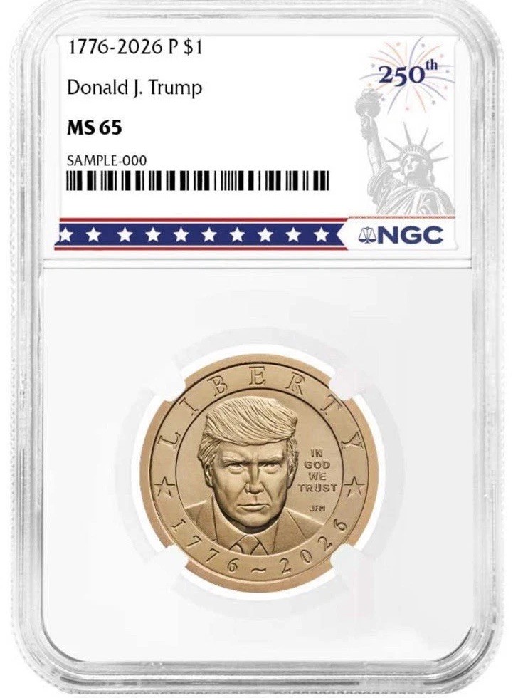 SHIPPING NOW 1776-2026 President Donald Trump Liberty $1 Dollar NGC MS-65