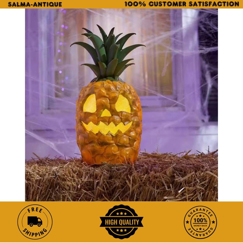 Home Accents 17 in Battery LED Pineapple Jack-O-Lantern Halloween Classics