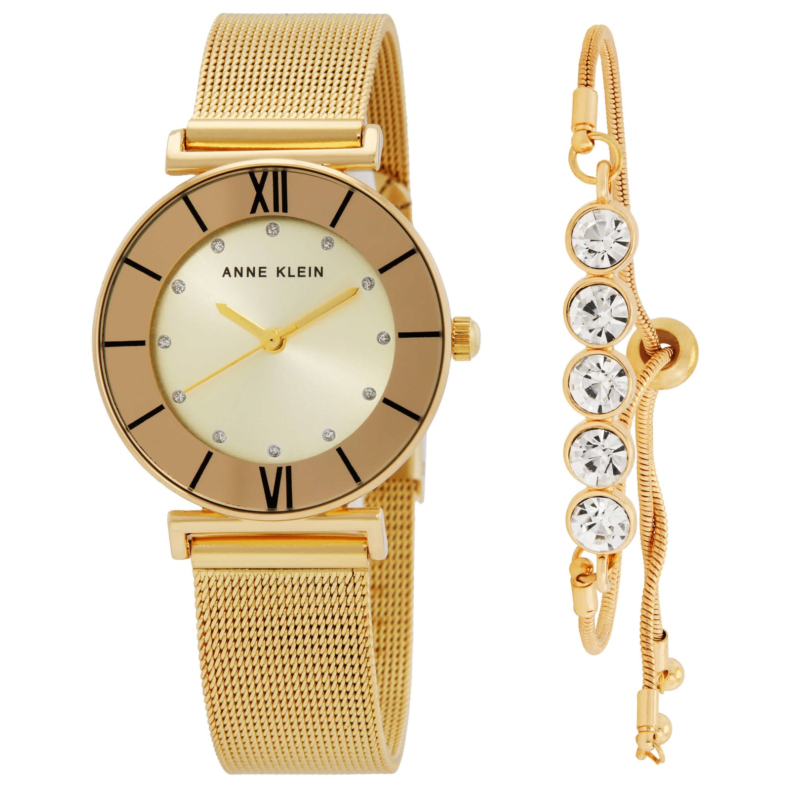 Anne Klein AK-3780CHGBST  Gold-tone Dial 32 mm Women's Watch New