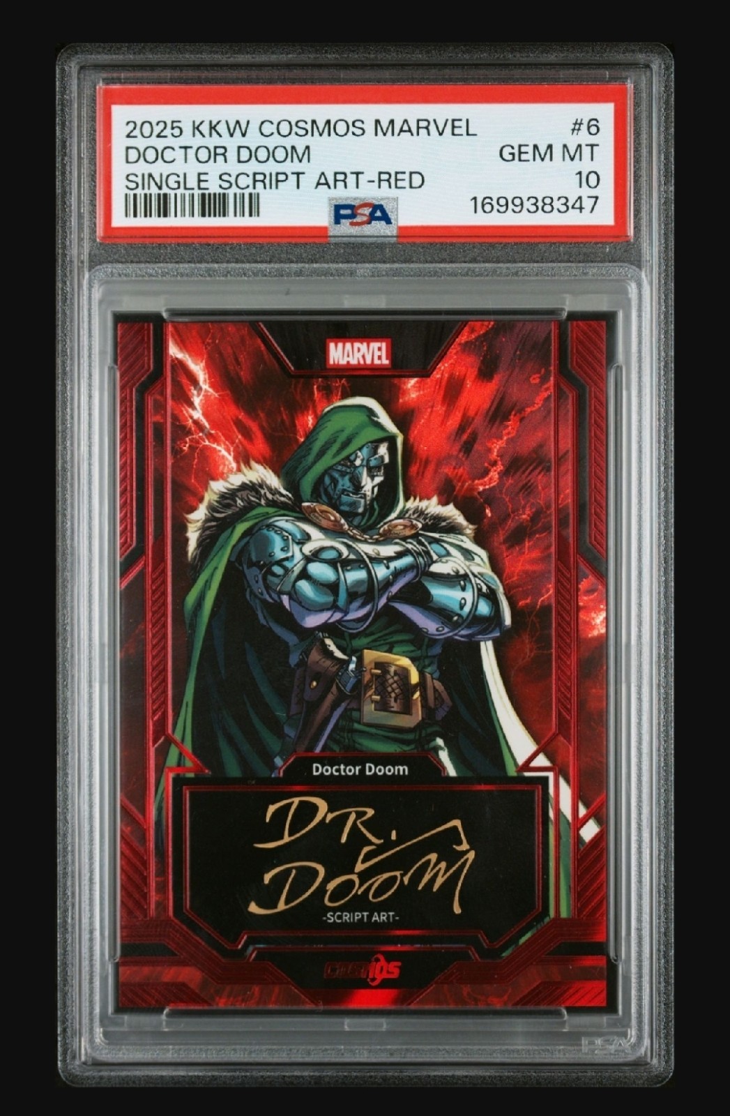2025 KAKAWOW COSMOS MARVEL SCRIPT DOCTOR DOOM RED /75 💥PSA 10💥 POP 1