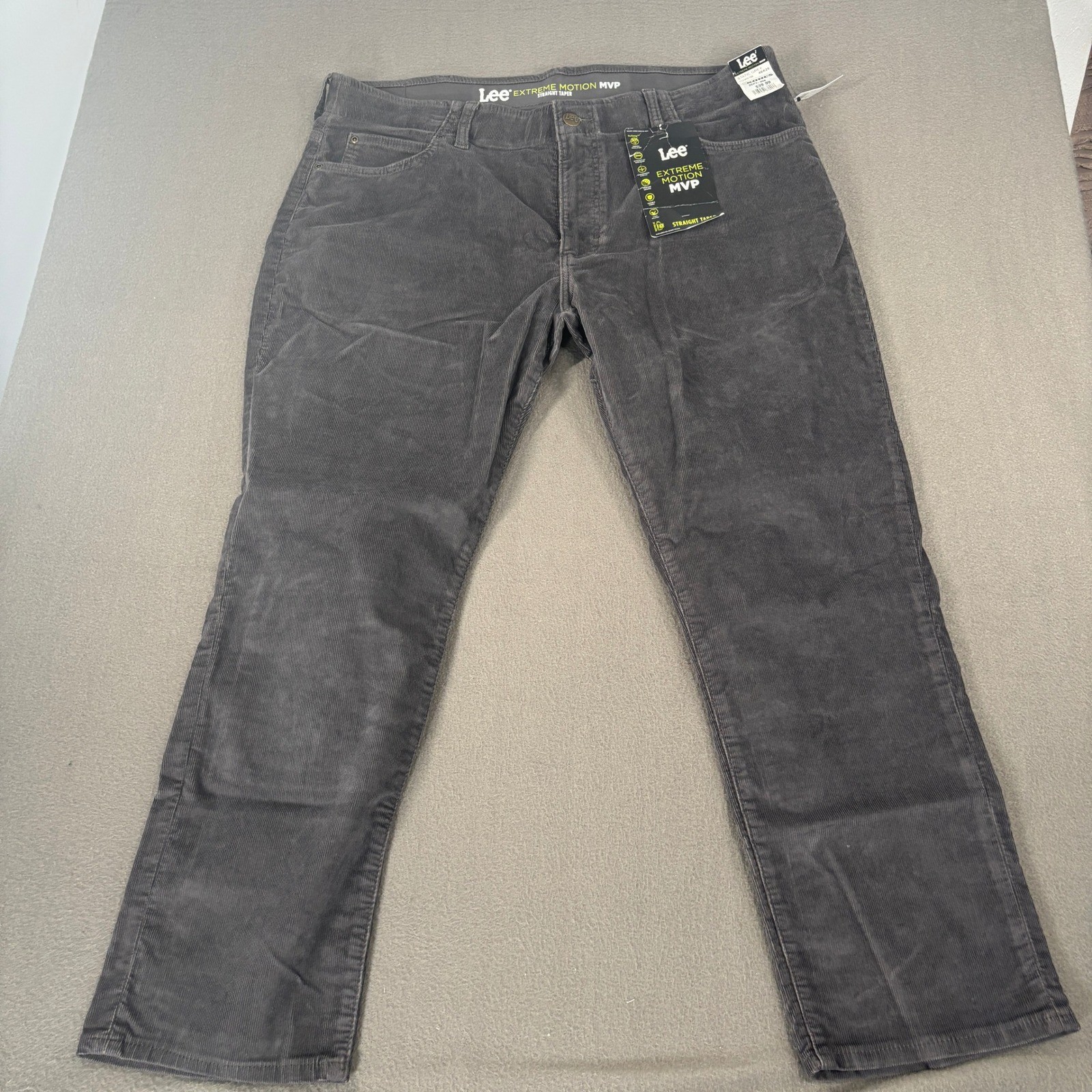 Lee Extreme Motion MVP Pants Mens 40x29 Static Grey Straight Taper 112365788