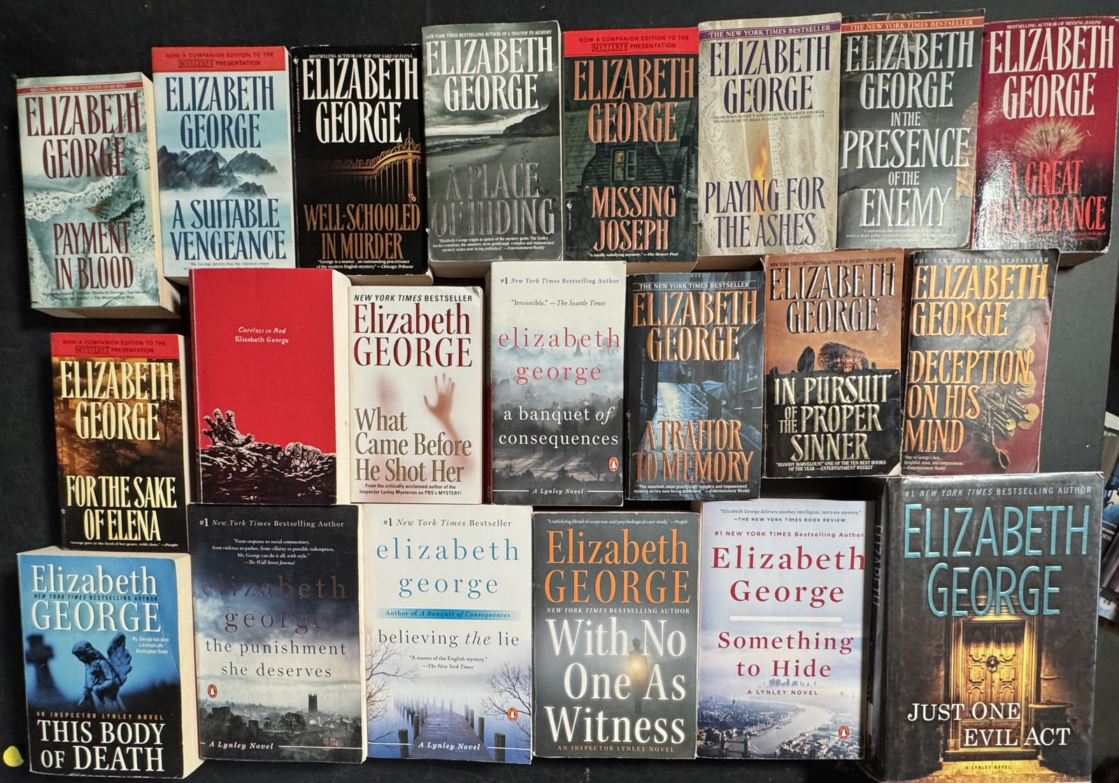 Complete Series Set INSPECTOR LYNLEY 1-21 Elizabeth George Lot Complete Series Set INSPECTOR LYNLEY 1-21 Elizabeth George Lot