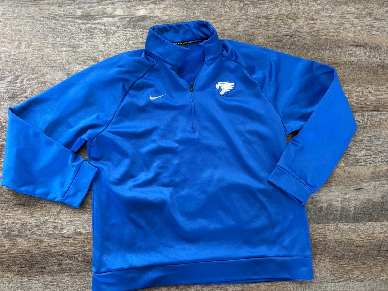 Nike Dri-FIT Kentucky Wildcats Blue 1/4 Zip Pullover Sweatshirt Size Large