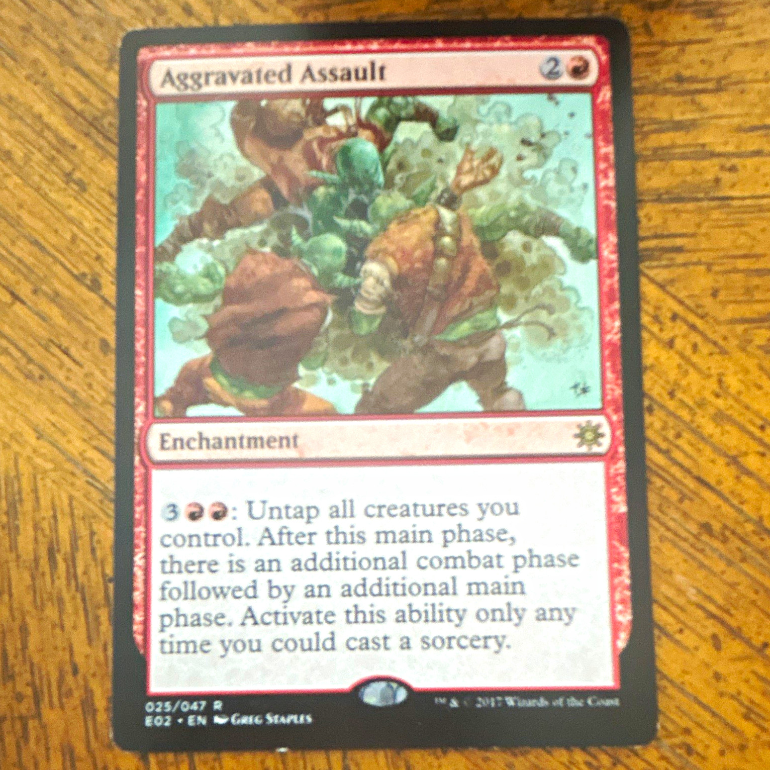 Wizards of the Coast Aggravated Assault 025/047 Rare Red Enchantment MTG
