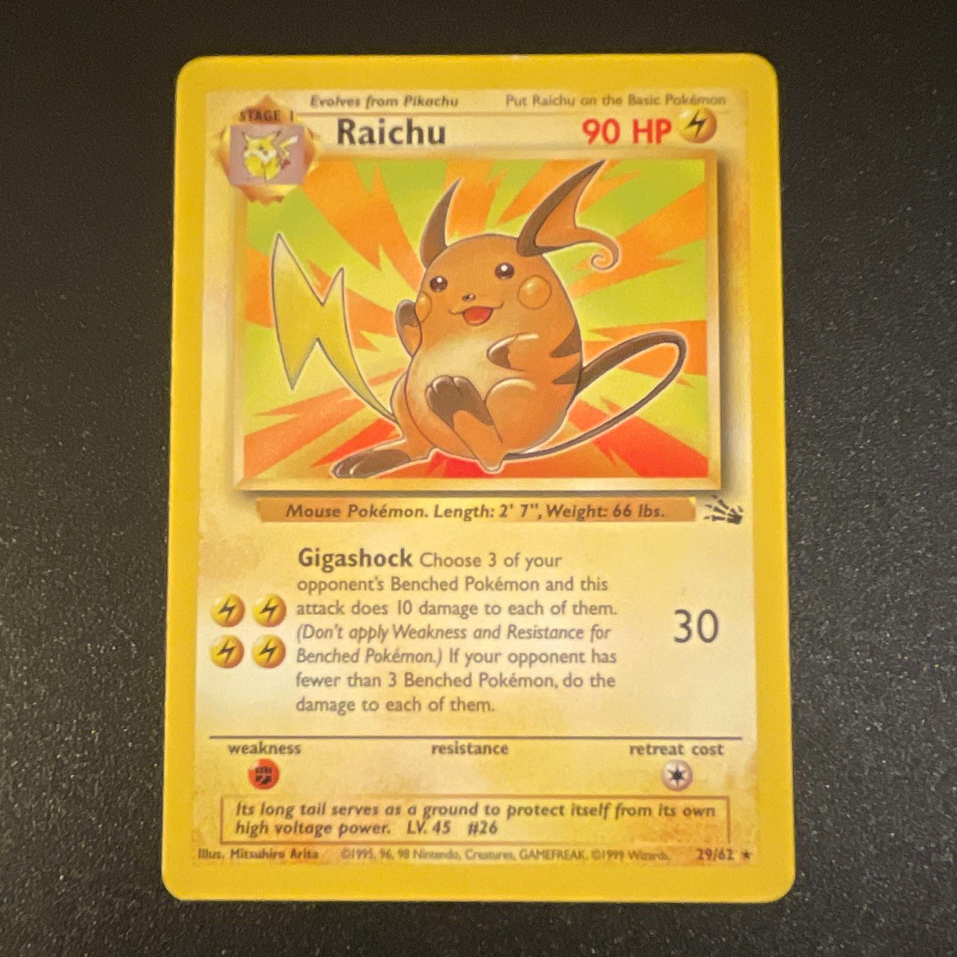 The Pokémon Company Pokémon TCG Fossil Raichu 29/62 Rare Regular Unlimited EN