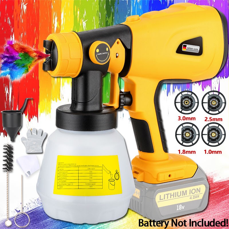 Electric Cordless Paint Airless Spray Gun For Dewalt 20V Battery Brushless Motor