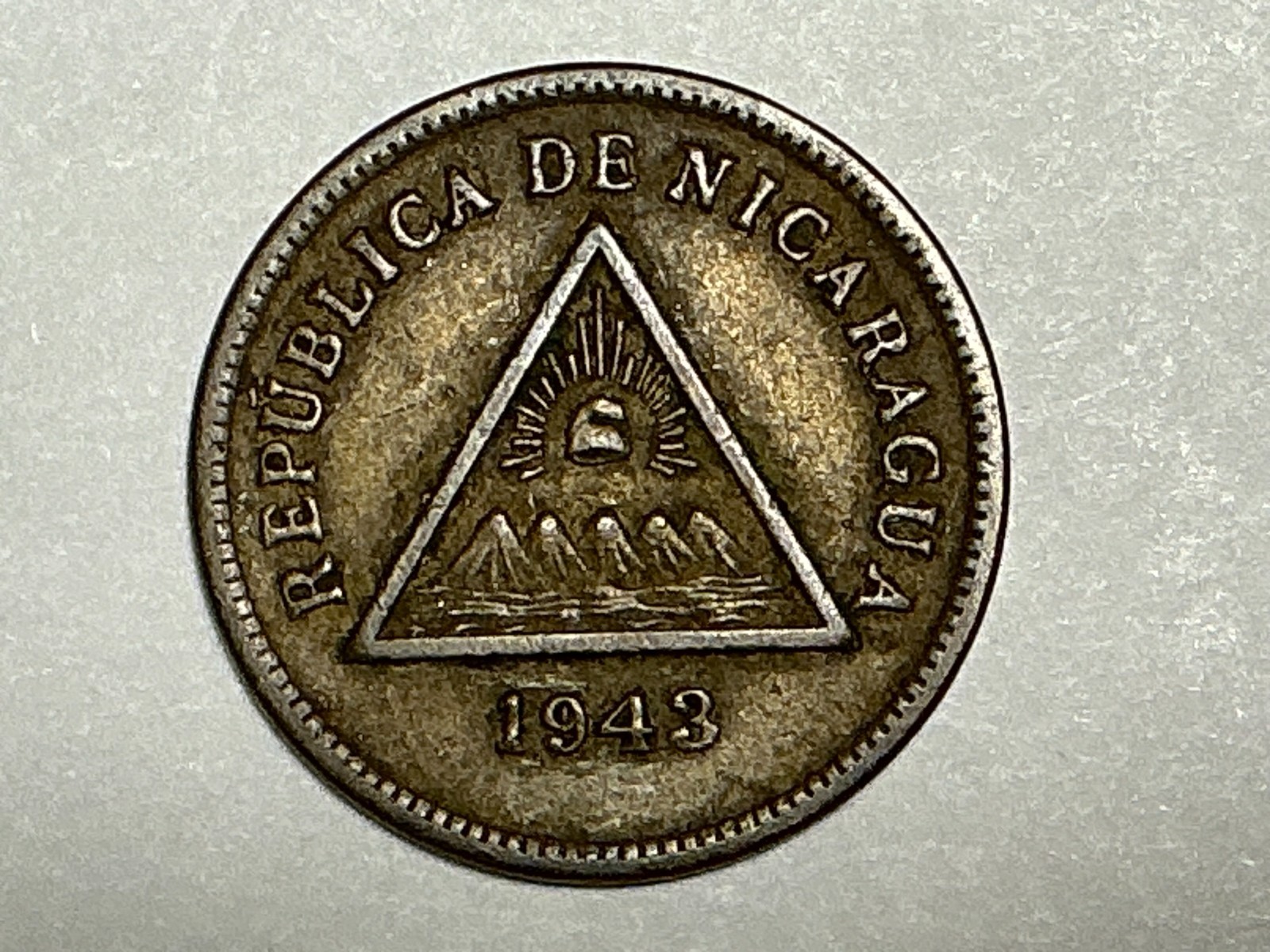 1943 P Nicaragua 1 Centavo KM#20