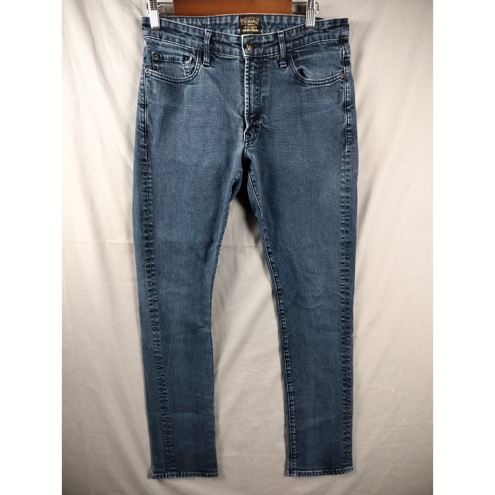 Civilianaire Jeans Mens 30x32 Blue Slim Fit Denim Made in USA Casual Streetwear