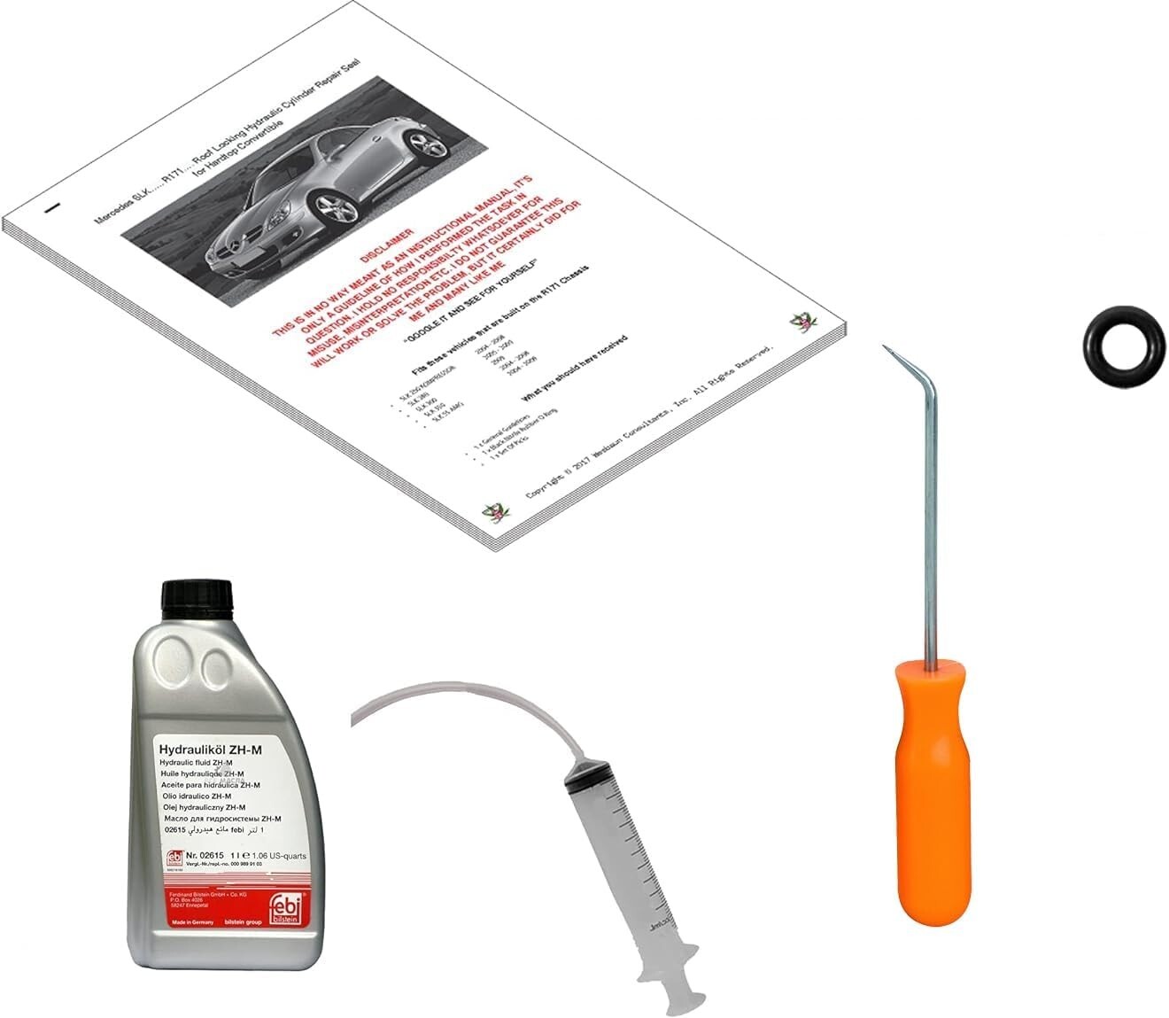 04-11 Mercedes SLK Convertible Hydraulic Cylinder Repair Kit & More...R171