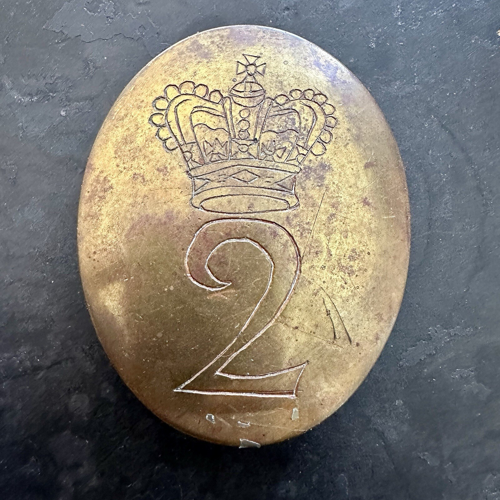 M1809 British Army Belt Buckle 2nd Reg Royals Original Napoleonic War