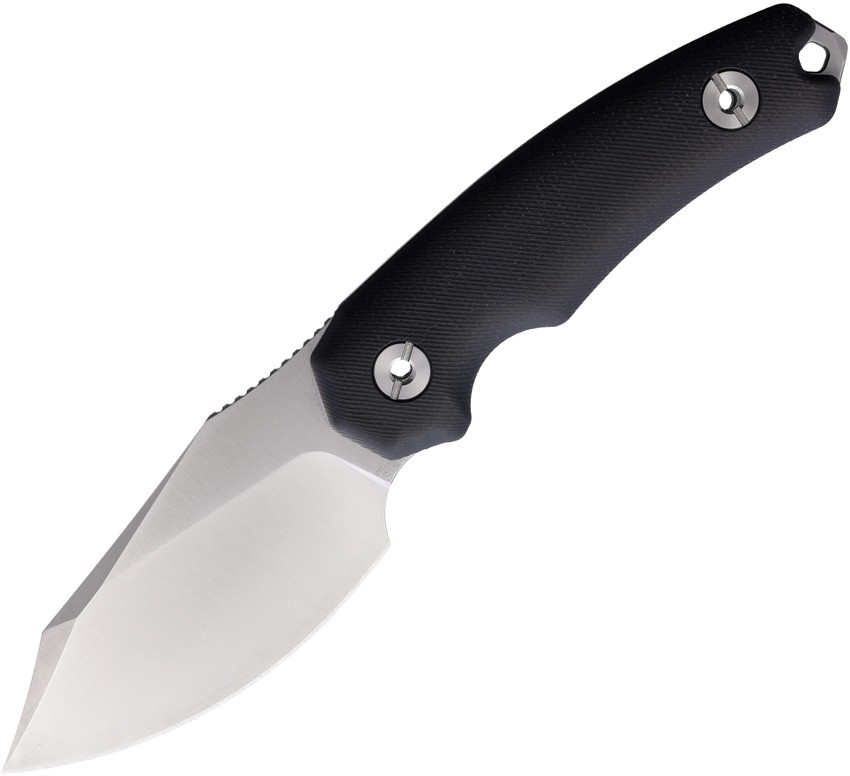 Kunwu Knives Stiffy D Fixed Blade Black 3.5 in - satin finish