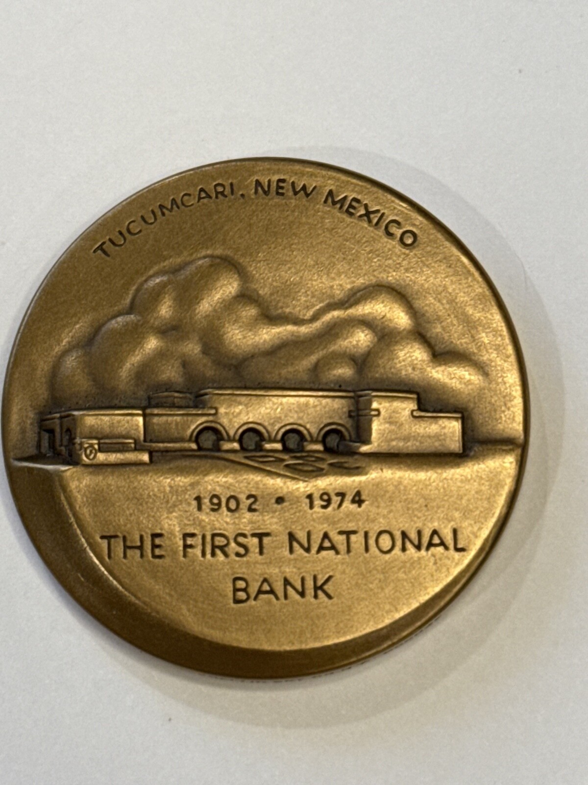 1974 First National Bank Tucumcari NM Bronze Medal Medallic Art Co 1.25 1974 First National Bank Tucumcari NM Bronze Medal Medallic Art Co 1.25