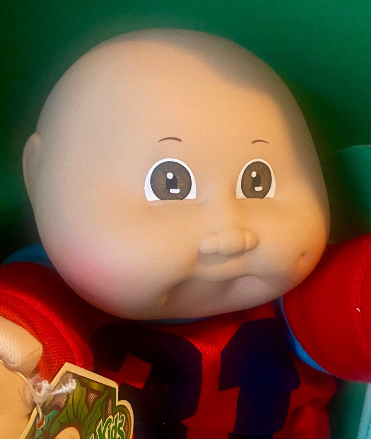 Coleco Bald Cabbage Patch Kid Doll in Box Factory Fluke Error BROWN eyes #3 HTF