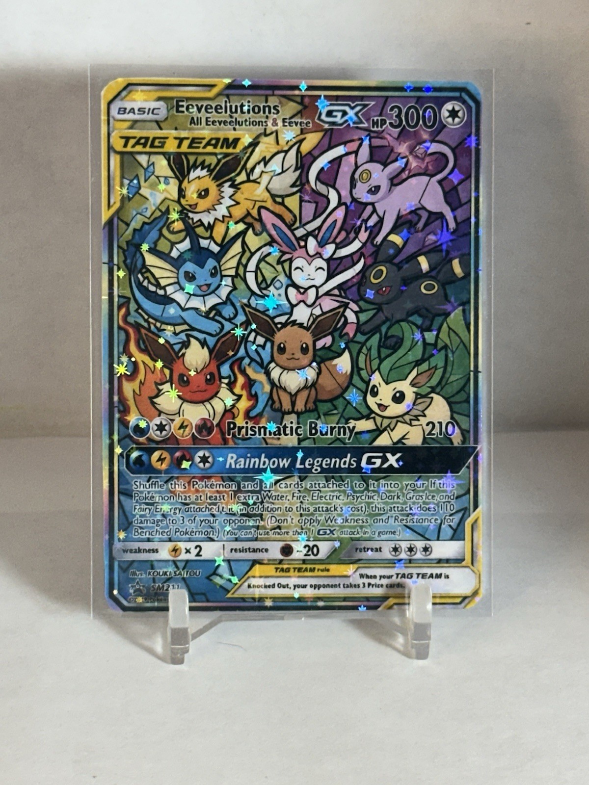 FAN ART: Eevee Stained glass holo Holo Promo Pokémon Unofficial FAN ART: Eevee Stained glass holo Holo Promo Pokémon Unofficial