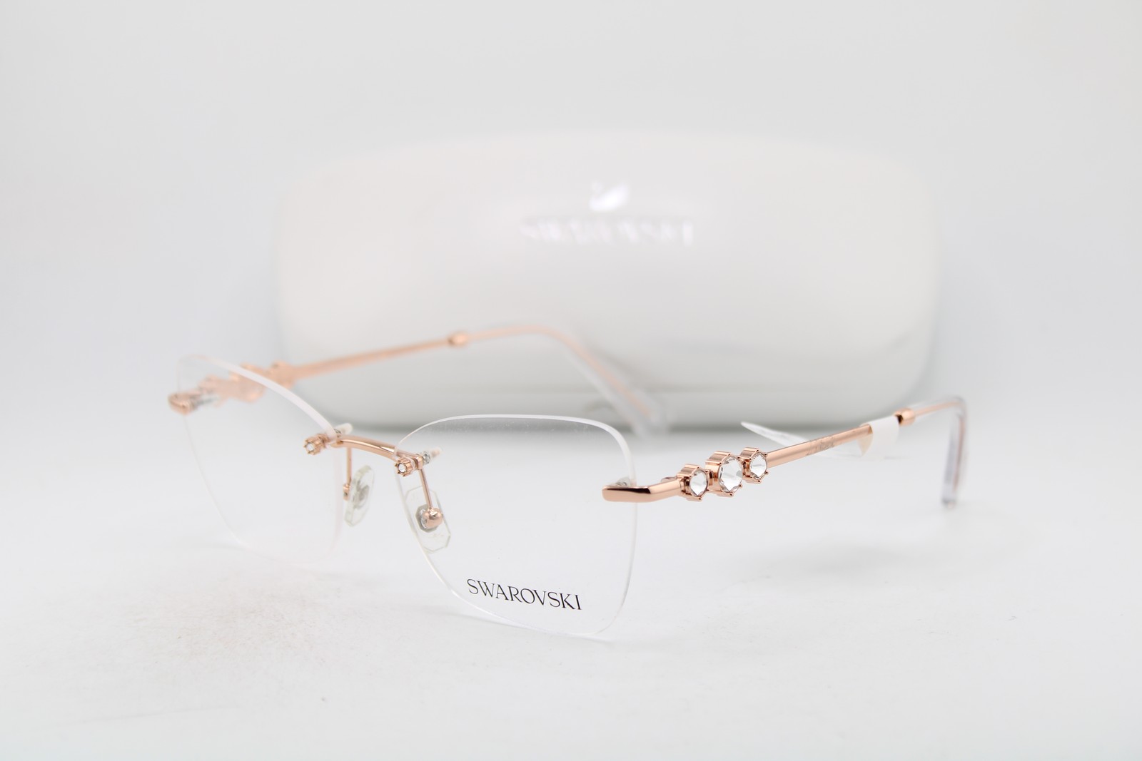 NEW SWAROVSKI SK 1014 4014 GOLD GUNMETAL CRYSTALS AUTHENTIC EYEGLASSES 53-16