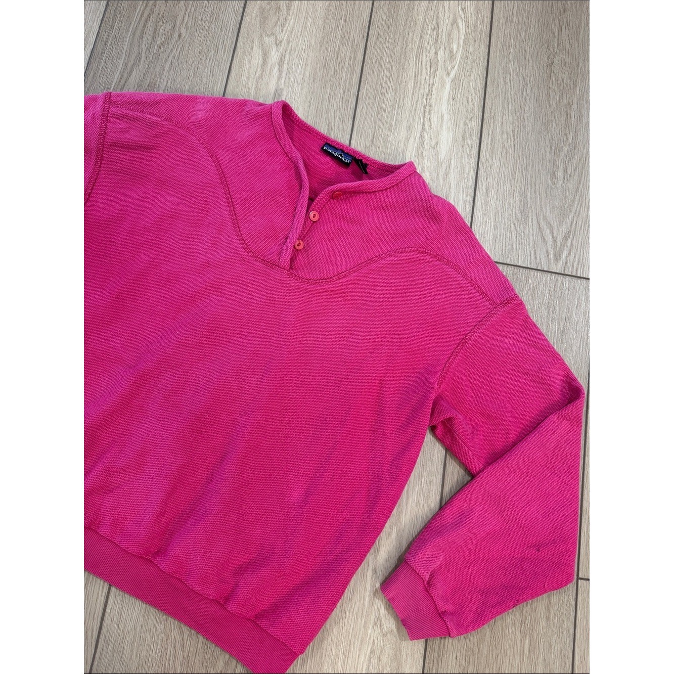 Patagonia Y2K Cotton Henley Pull Over Sweatshirt Sz 11/12 L Hiking Gorpcore
