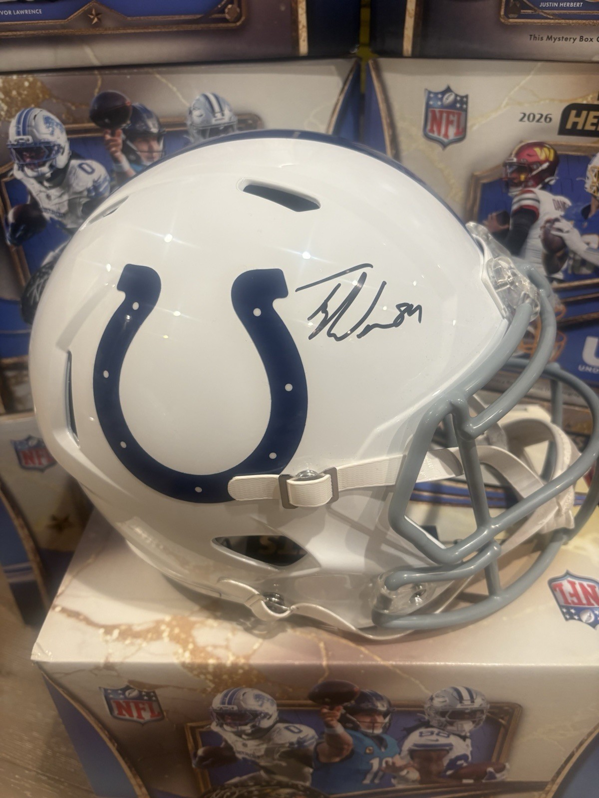 Tyler Warren Indianapolis Colts F/S Rep Helmet autograph Fanatics Authentic