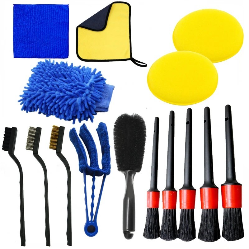 15Pcs Car Detailing Brush Set Kit Interior Cleaning Auto Detailing Tools