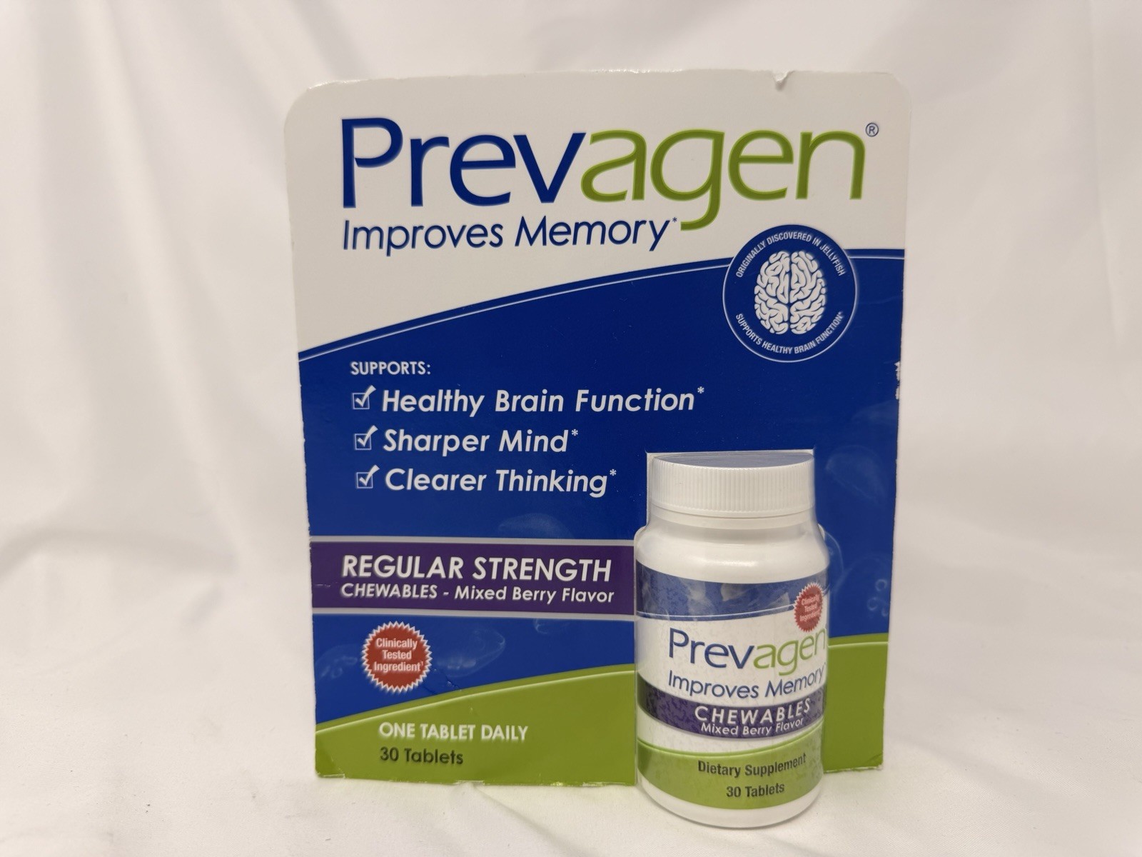 Prevagen Regular Strength Chewable Memory & Focus, 30 Count Mixed Berry Flavor