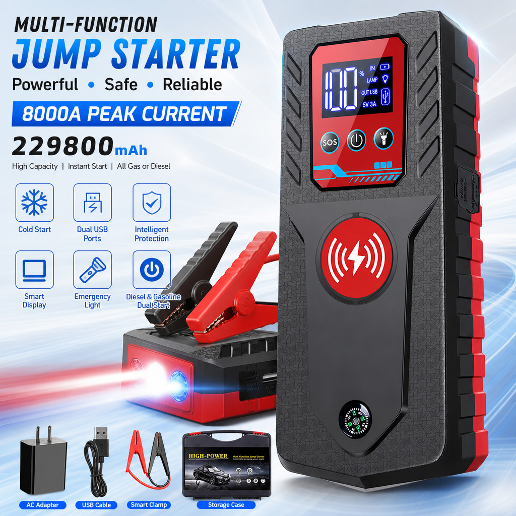 229800mAh Arrancador De Carro Auto Coche Portatil Bateria Cargador Aparato 8000A