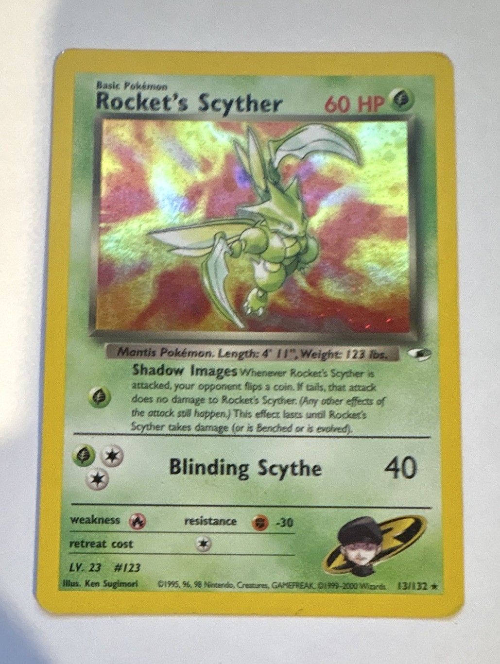 Wizards of the Coast Rocket\'s Scyther 13/132 Gym Heroes Holo Rare Unlimited Wizards of the Coast Rocket\'s Scyther 13/132 Gym Heroes Holo Rare Unlimited