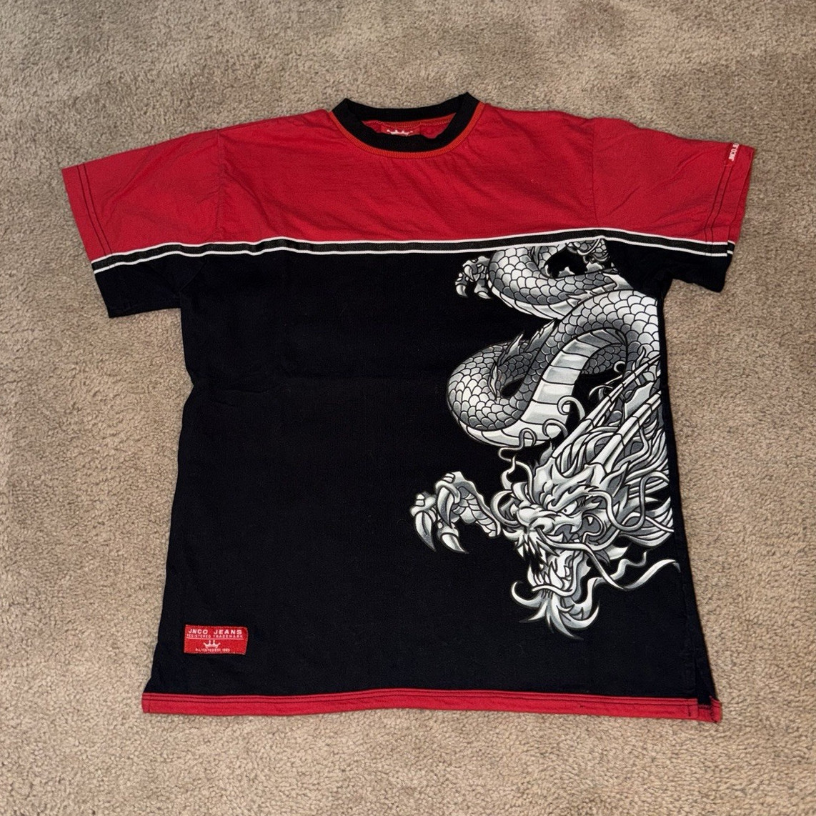Vintage JNCO Jeans Boys XL/Mens Small Dragon Graphic  T-shirt baby t