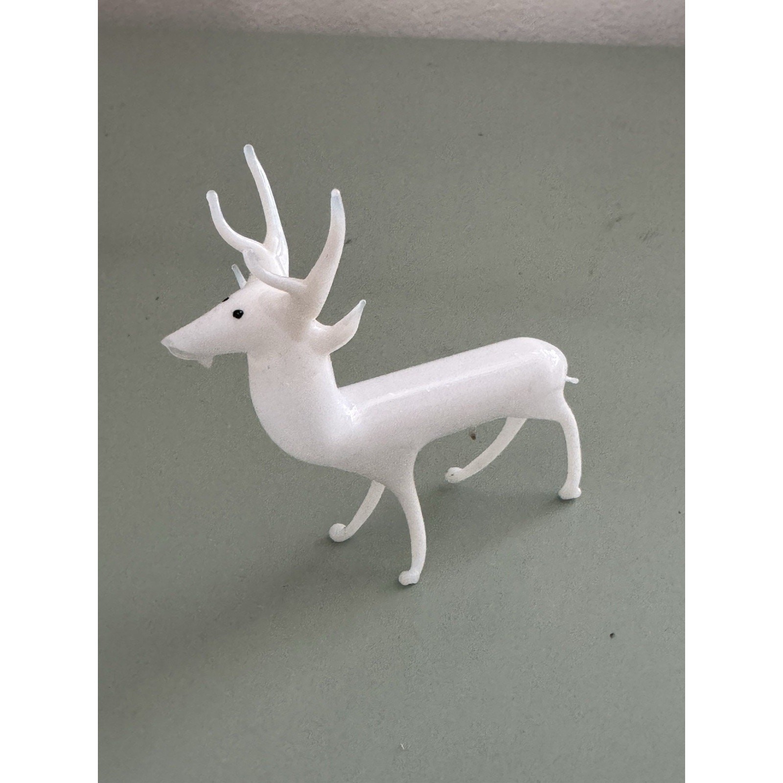Antique Bimini Hand Blown White Glass Deer Stag Reindeer Germany Antique Bimini Hand Blown White Glass Deer Stag Reindeer Germany