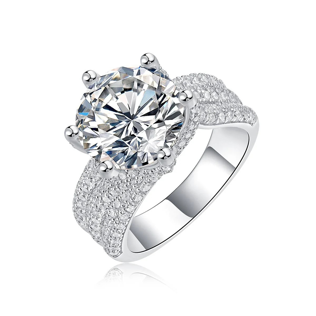 Fifty8 5ct DEW Square Moissanite Ring 925 Silver Eternal Promise