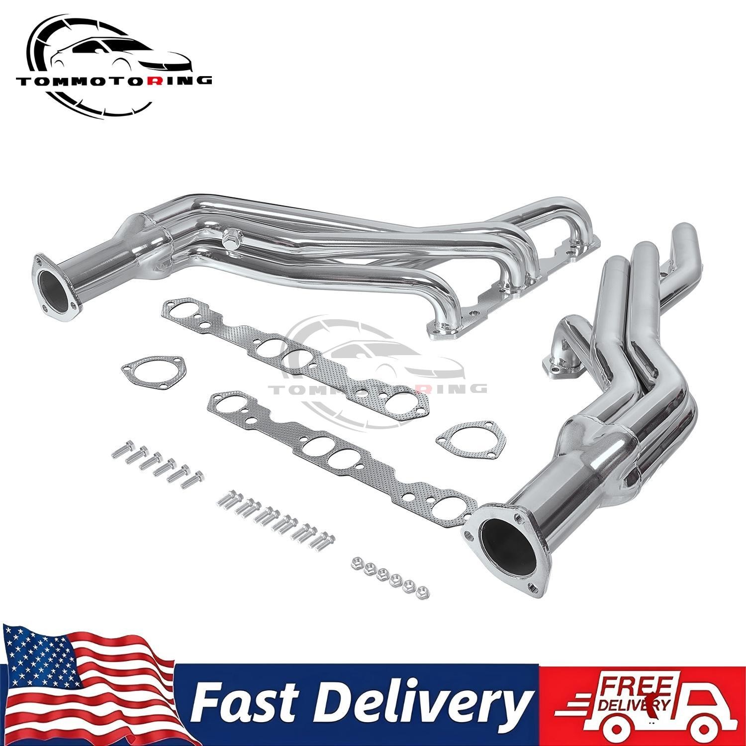 Fit 1988-95 Chevy GMC C/K 1500 2500 5.0/5.7 V8 Long Headers Ceramic Exhaust Set