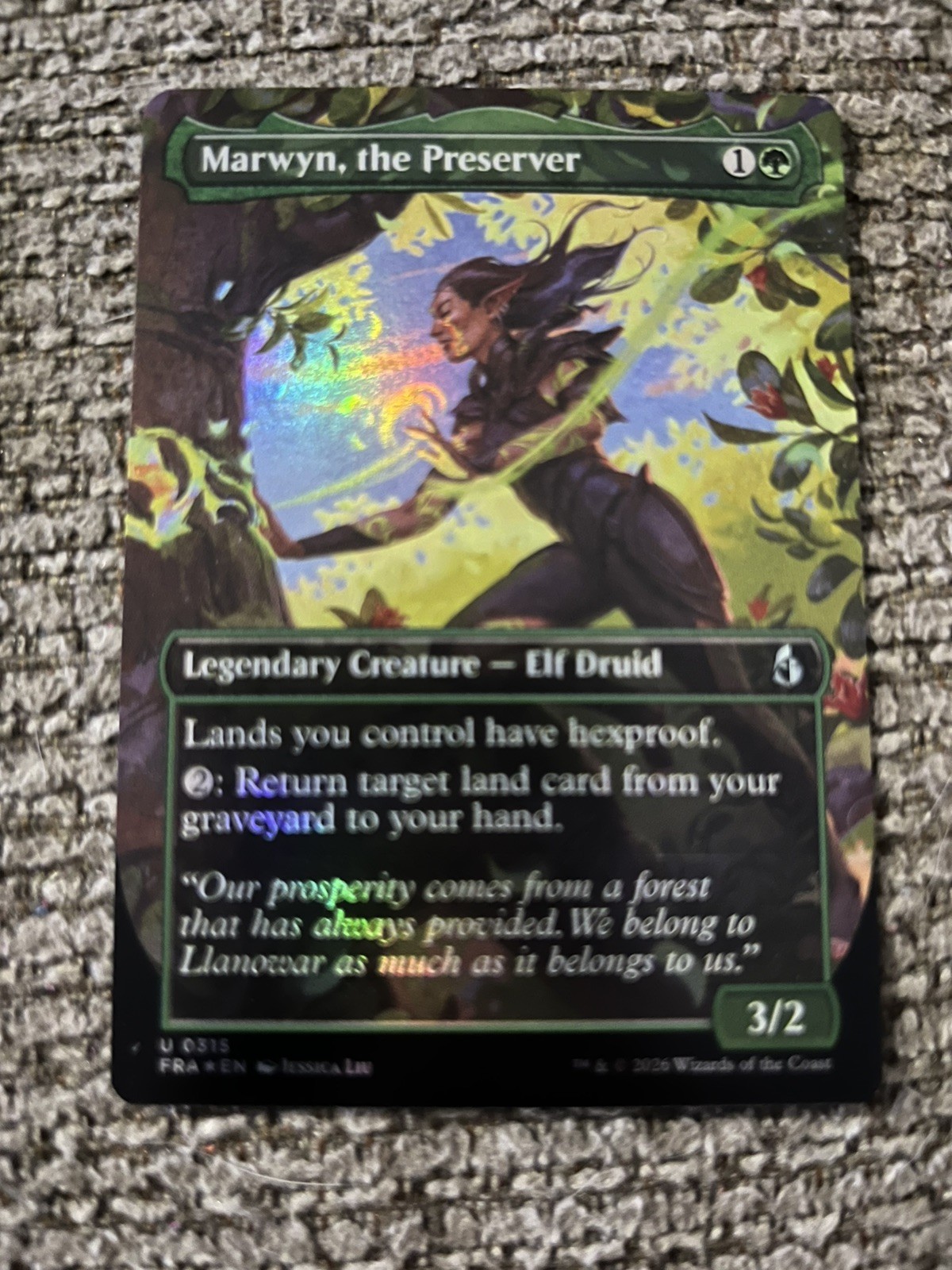 Marwyn, the Preserver Borderless Foil Reality Fracture 0315 MTG Nm