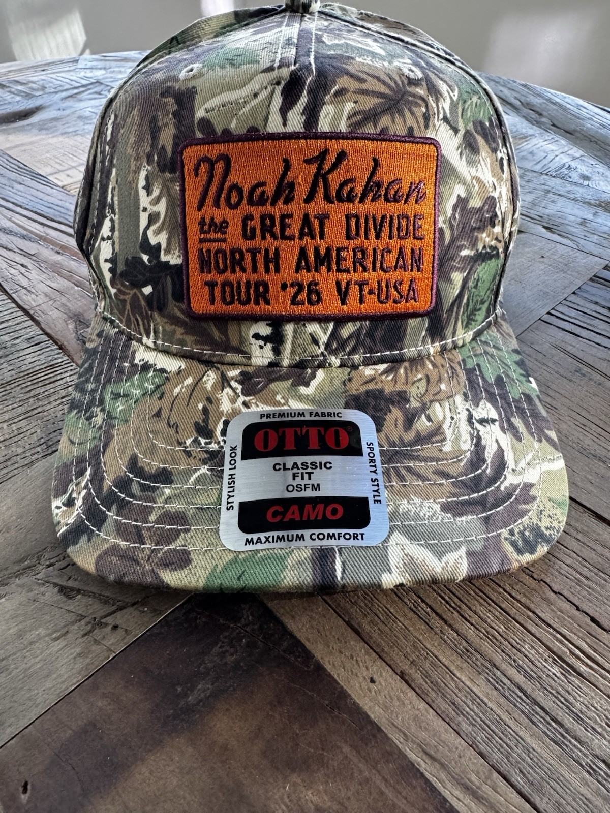 Noah Kahan The Great Divide North American Tour \'26 VT-USA Camo Hat