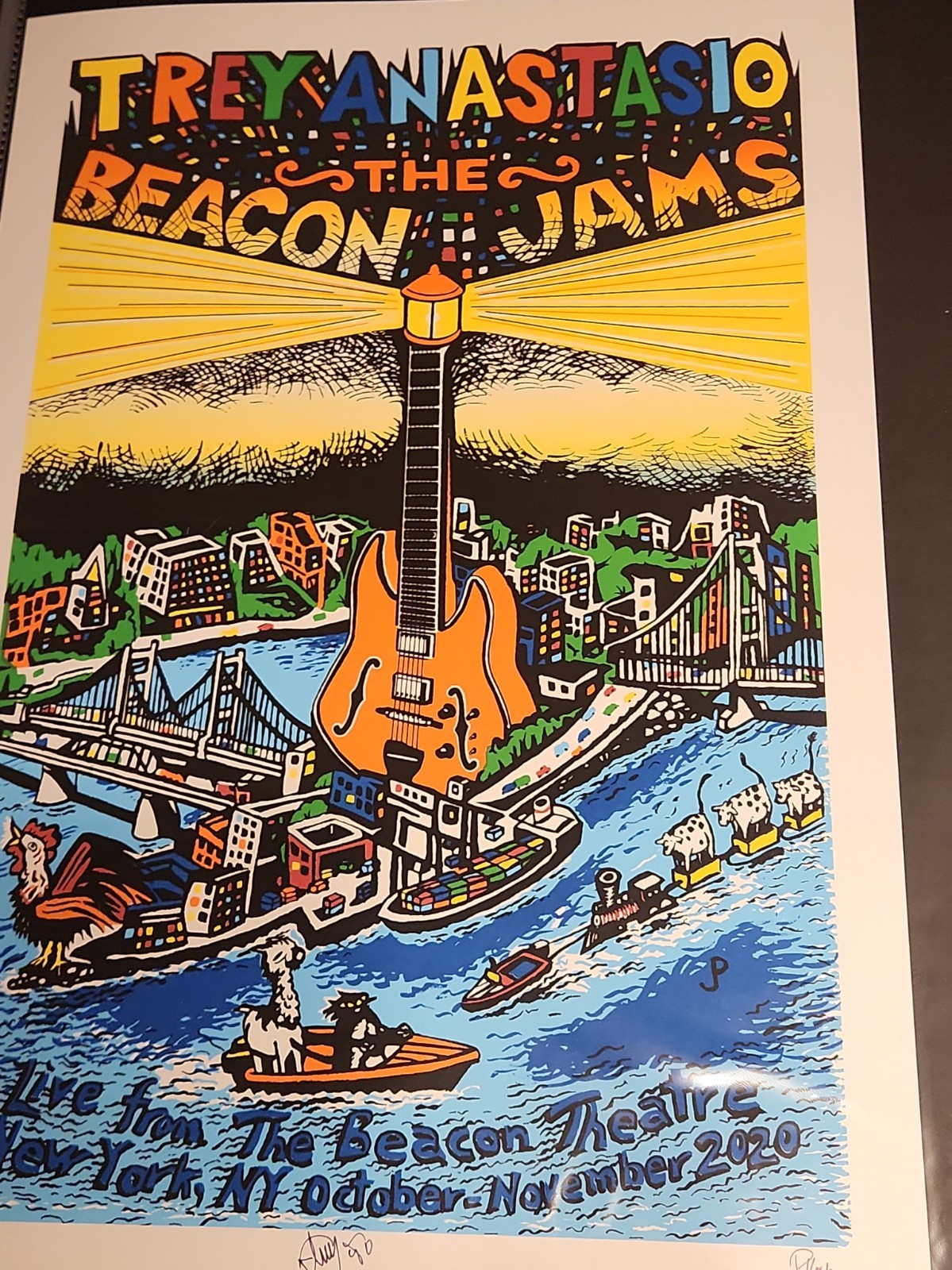 Trey Anastasio Jim Pollock Beacon Jams Poster 2020 Signed Linocut NYC