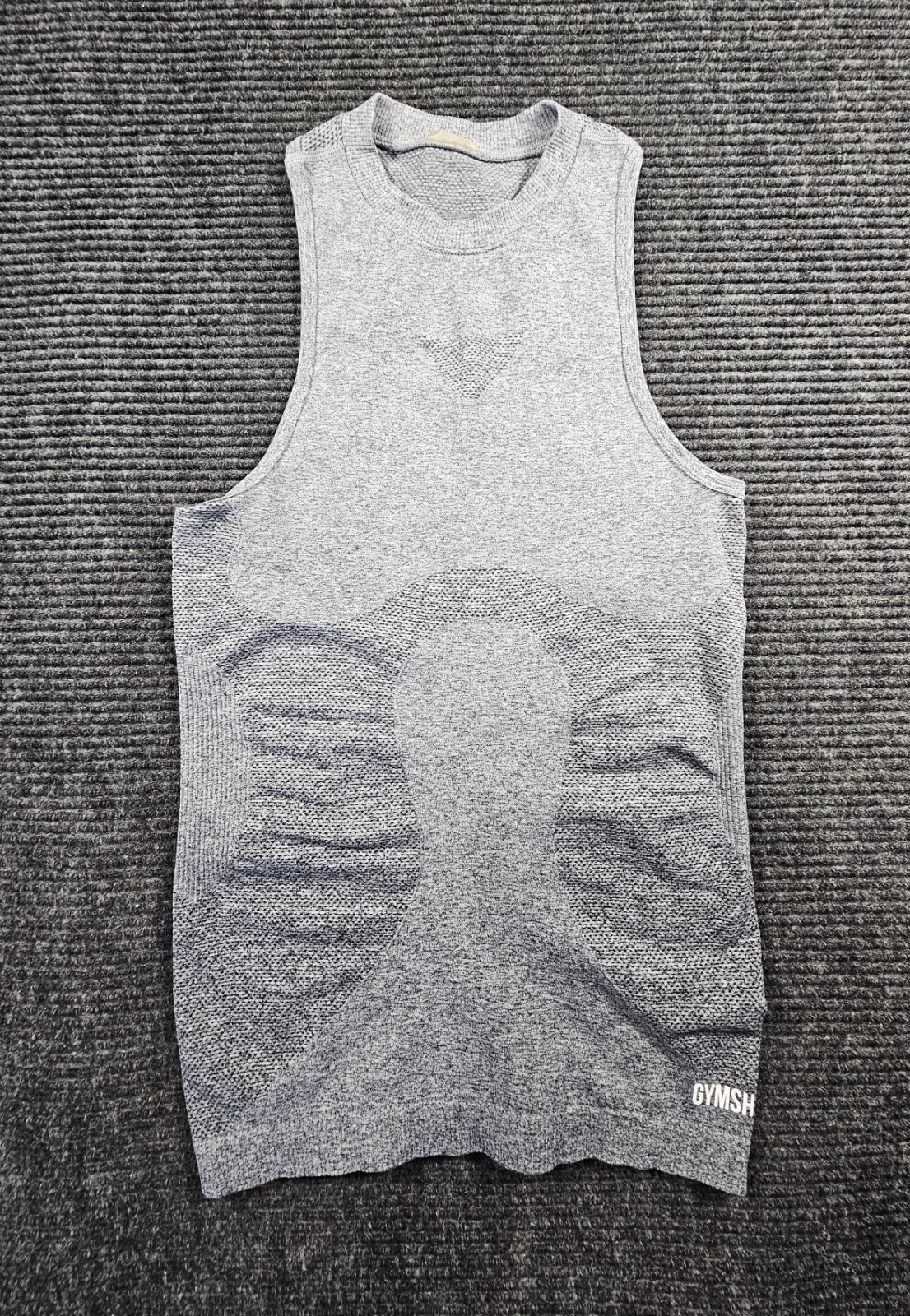 Gymshark Ombre Seamless Tank Top Womens S Heather Gray Sweat Wicking Textured