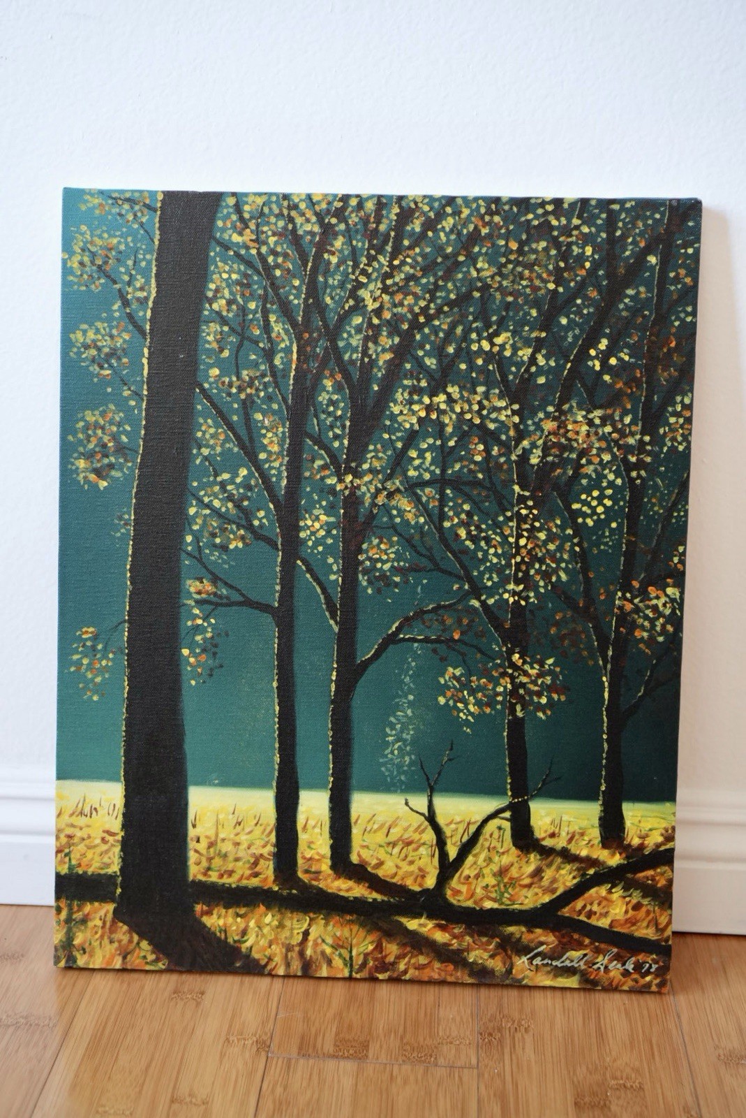 Green Forest Landscape Painting - Original Acrylic Art 16x20” Nature Wall Art