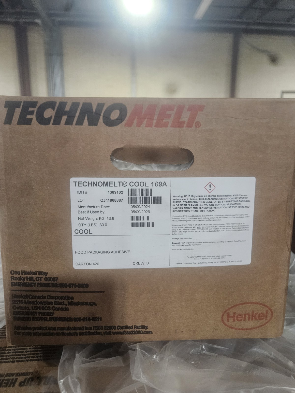 Henkel TECHNOMELT COOL 189A Adhesive IDH 1389102