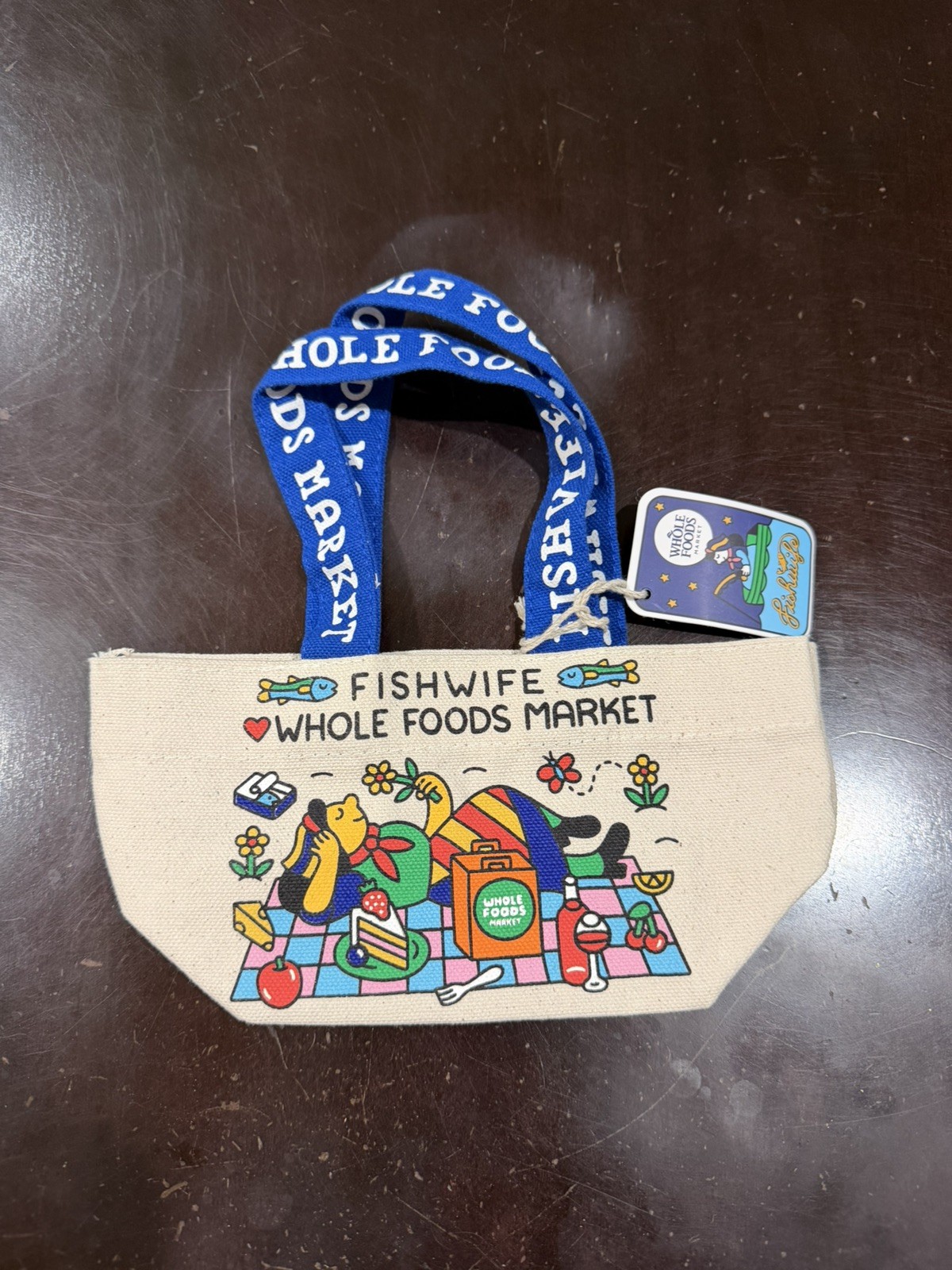 Fish Wife X Whole Foods Market Limited Edition Tiny SMALL Tote Bag Fish Wife X Whole Foods Market Limited Edition Tiny SMALL Tote Bag