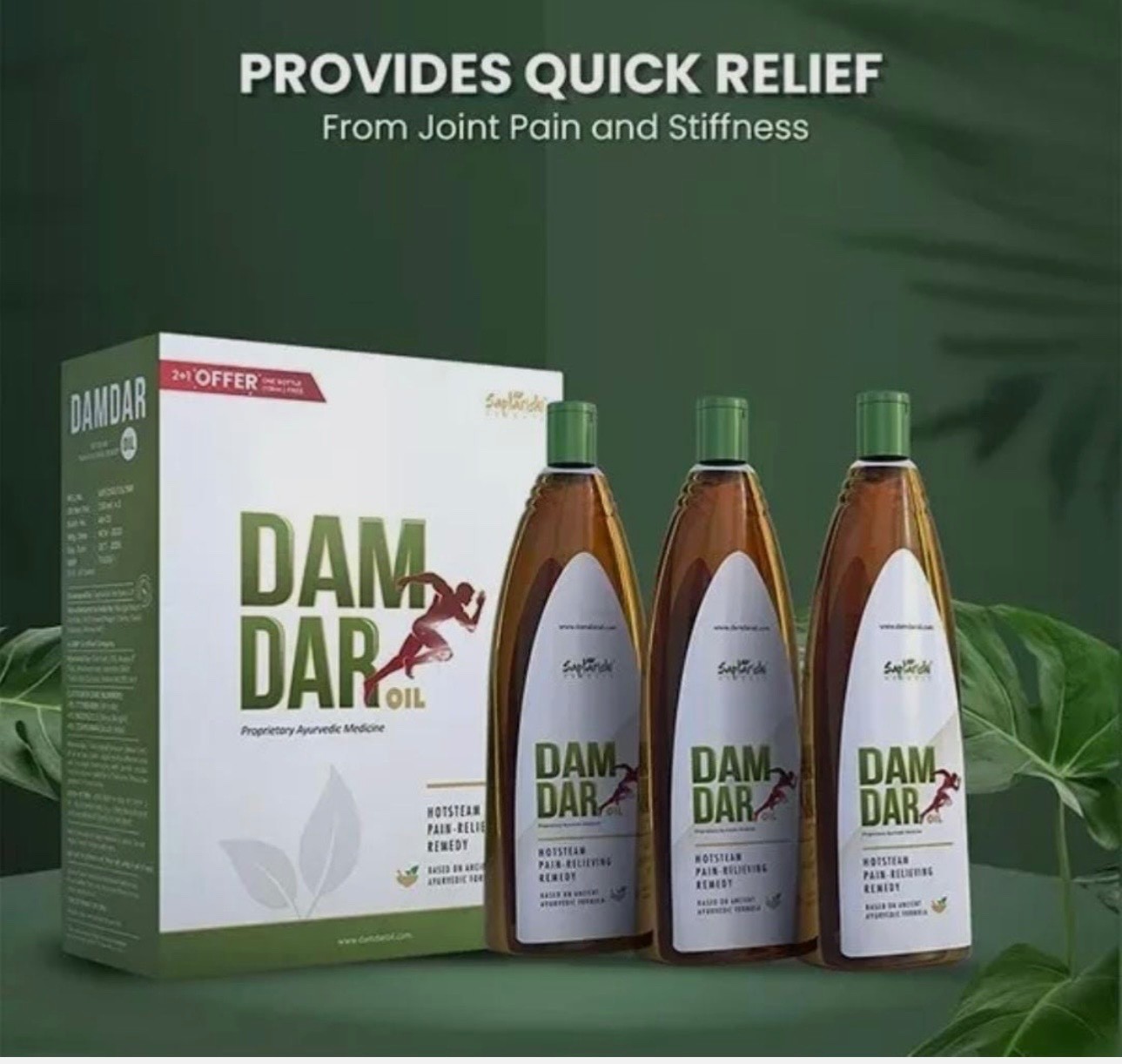 Damdar Oil - The World\'s 1st Hotsteam Joint Pain Relieving Oil PACK OF 3 BOTTLE