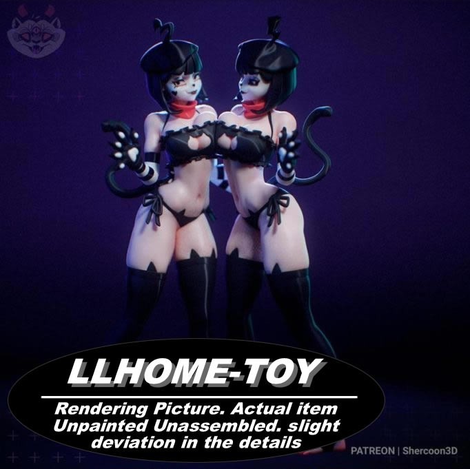 1/6 BonBon & ChuChu Resin 3D Print Model Unpainted Unassembled GK Figure