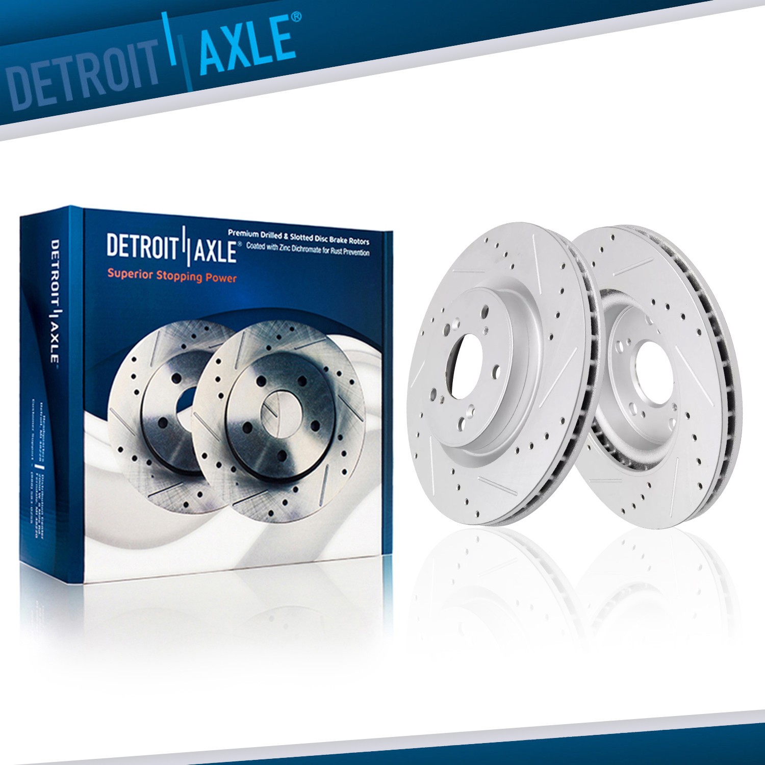 11.54 inch (293mm) Front Drilled Disc Brake Rotors Set for Honda Accord Civic