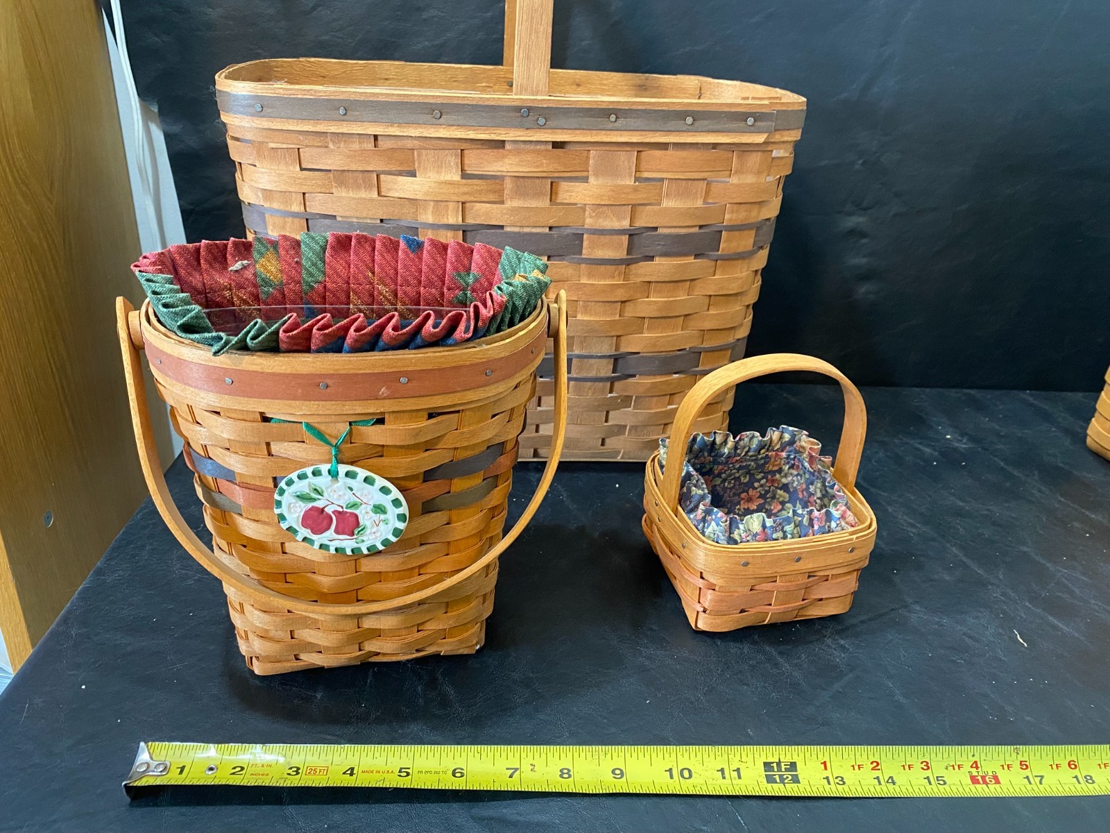 vintage Longaberger baskets estate lot of 3 basket collection w/ Bread & Milk