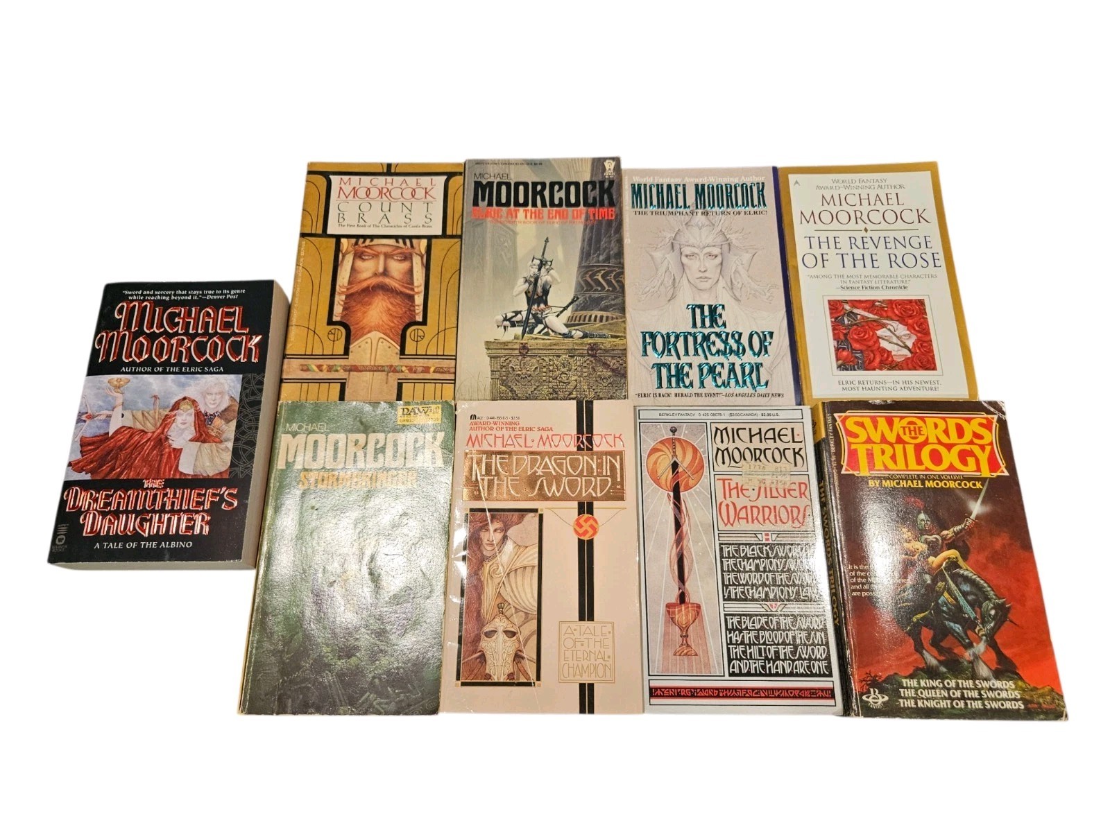 Michael Moorcock Paperback Book Lot 9 pcs 1970s-1980s Michael Moorcock Paperback Book Lot 9 pcs 1970s-1980s