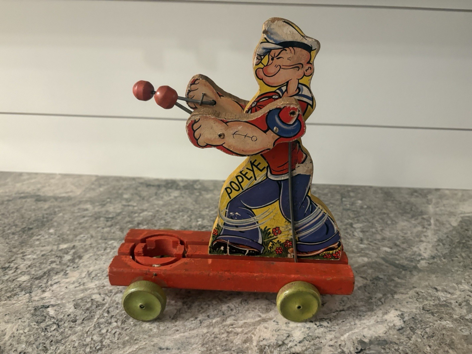 Popeye toy 1930’s Original Popeye Toy The Sailor man 1930’s Pull Toy See Pics