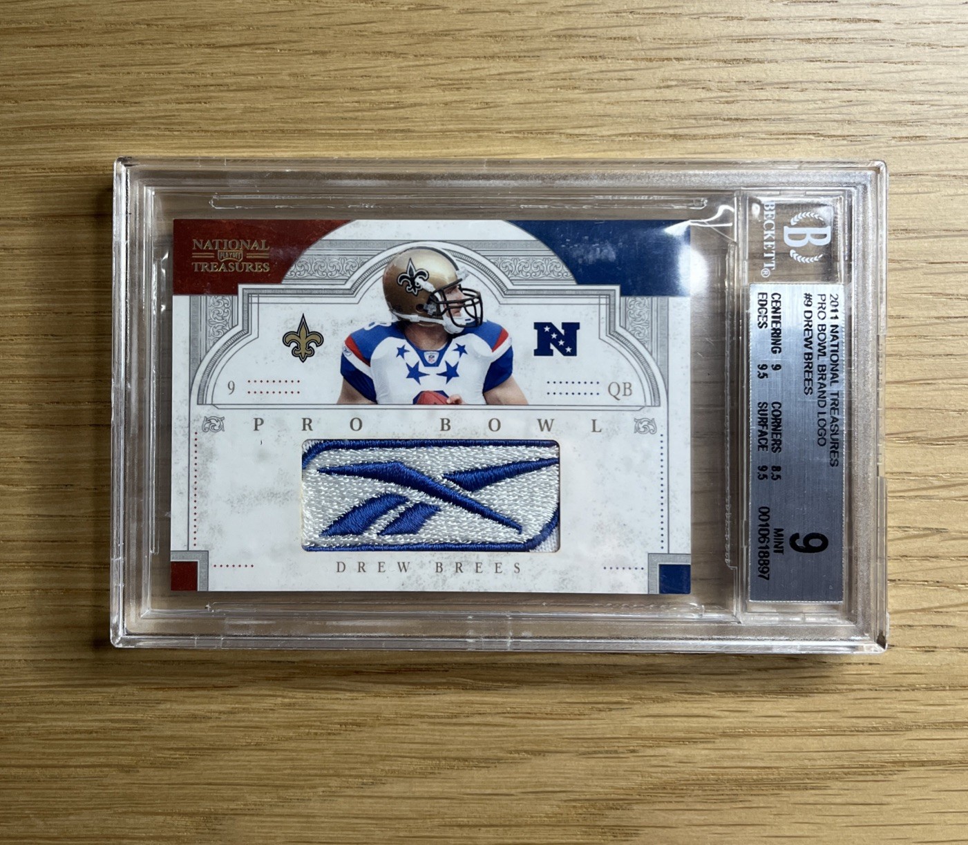 2011 National Treasures Drew Brees Game Worn Reebok 1/1 Pro Bowl BGS 9 2011 National Treasures Drew Brees Game Worn Reebok 1/1 Pro Bowl BGS 9