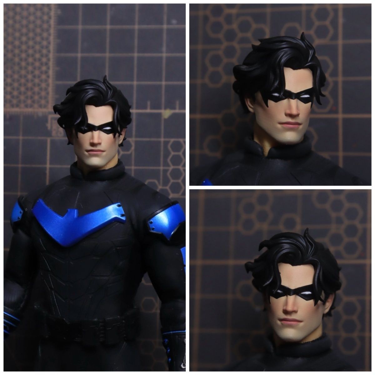 1/12 Painted Nightwing Robin Head Carving Sculpt Model Fit 6'' Action Figure