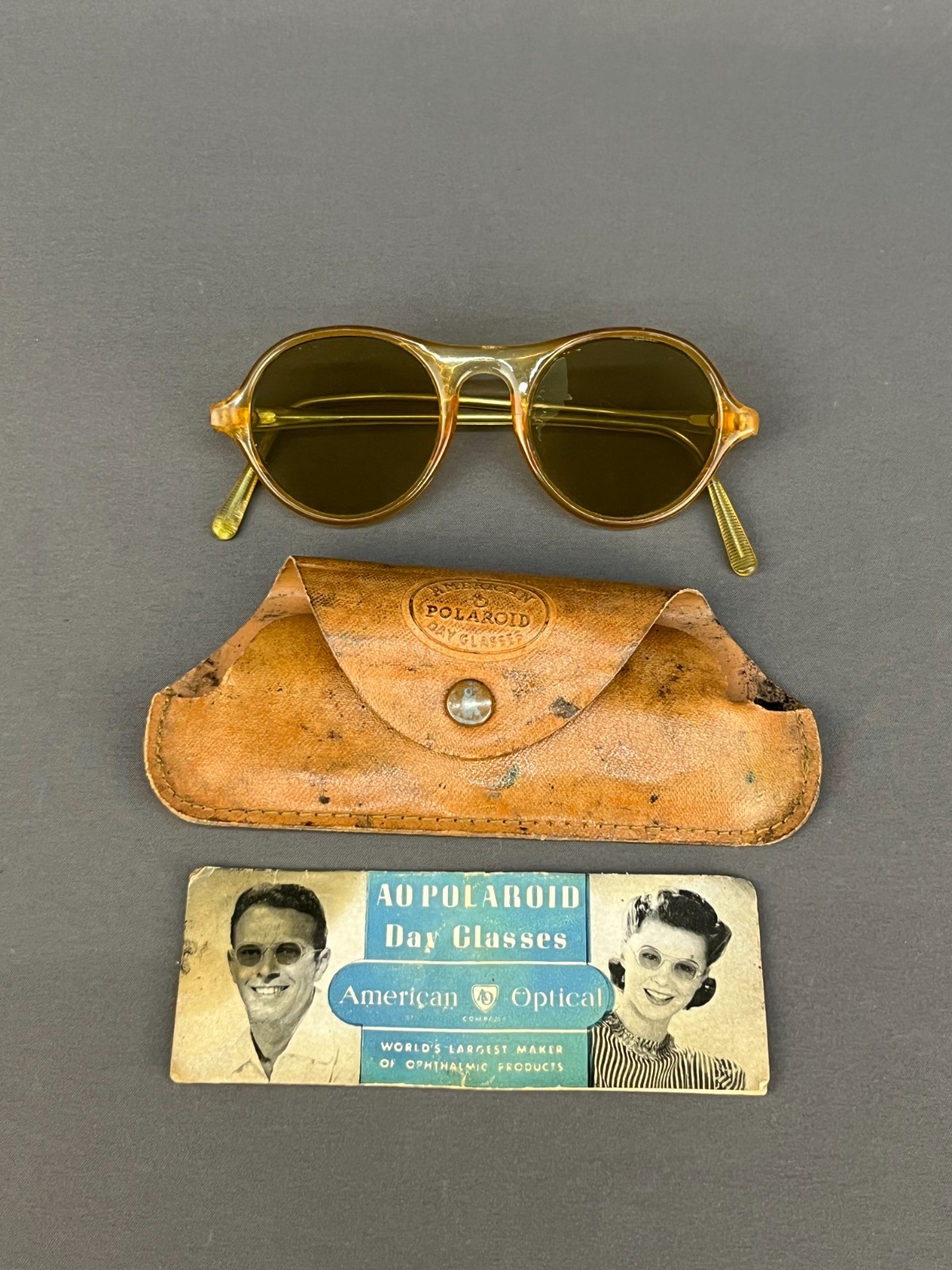 RARE American Optical AO Polaroid DAY GLASSES Sunglasses c. 1940's (J)