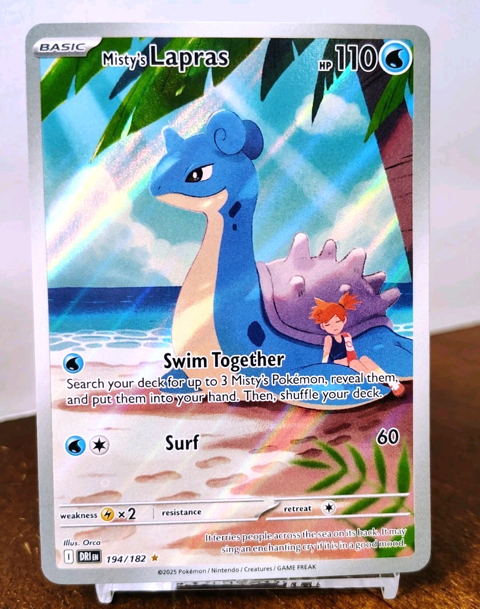 POKEMON MISTY\'S LAPRAS 194/182 ILLUSTRATION RARE DESTINED RIVALS NM NEAR MINT