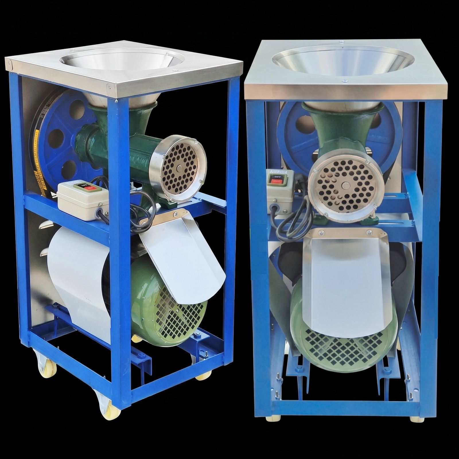 Commercial Electric Bone Crusher Meat Grinder Movable Feed Processer Model 32