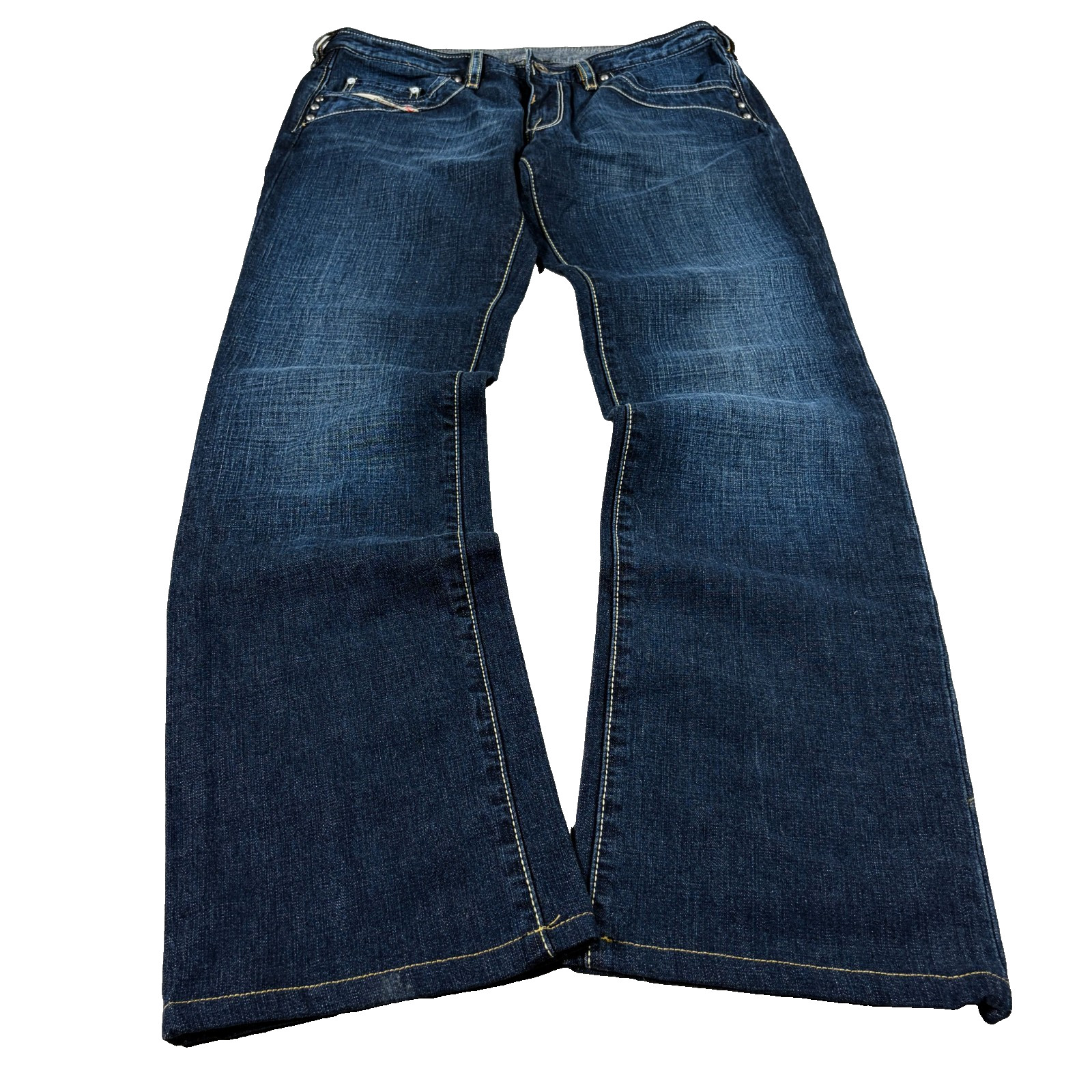 Womens Vintage Diesel Y2K Jeans Bootcut Low Rise Denim Studded 2000s Archive